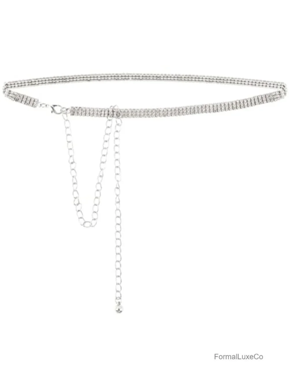 Fashion Rhinestone Waist Belt Chain Metal Crystal Wedding Party Accessory